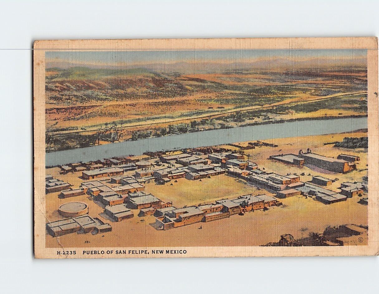 Postcard Pueblo of San Felipe New Mexico USA