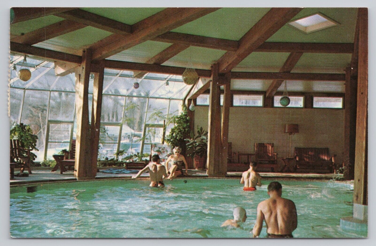 Delavan Wisconsin, Lake Lawn Lodge Indoor Heated Pool, Vintage Postcard