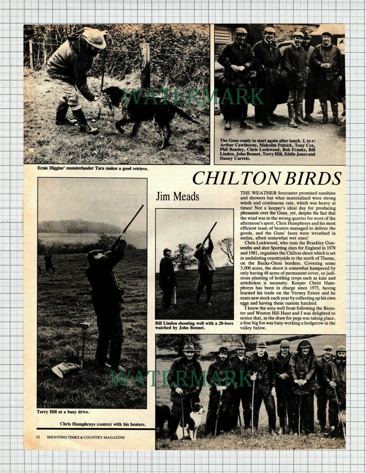 X1858) Chilton Shoot Chris Lockwood  Brackley Gunsmiths  - 1984 Article