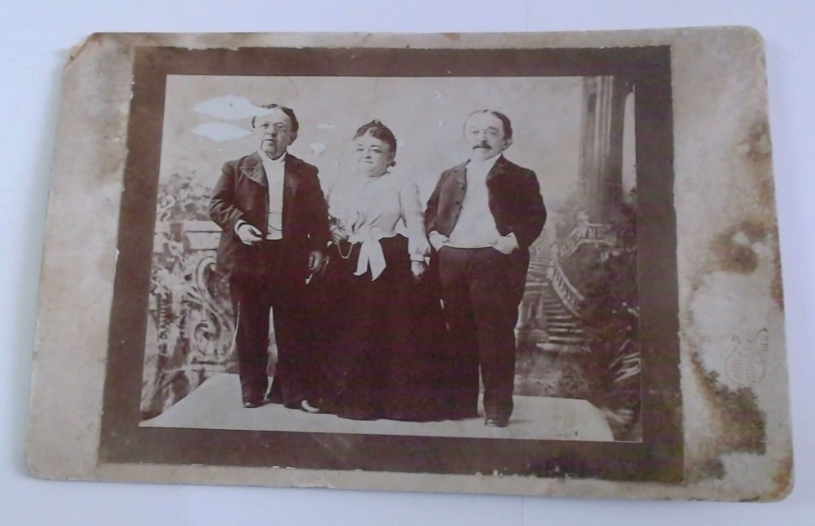 Antique Sideshow Circus Midgets Cabinet Card Photo The Magri Midgets Maine