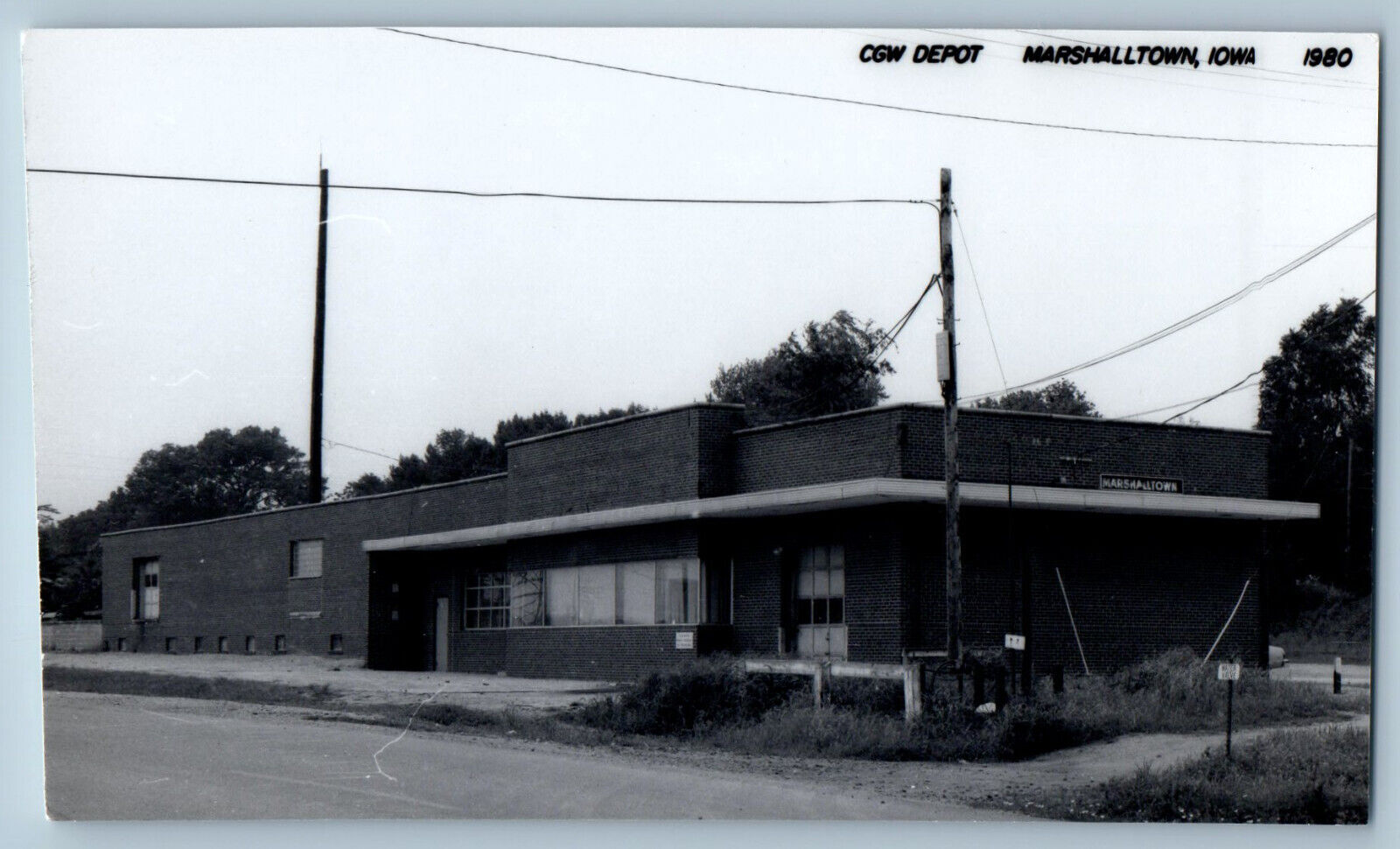 Marshalltown Iowa IA Postcard CGW Depot Station 1980 Unposted RPPC Photo