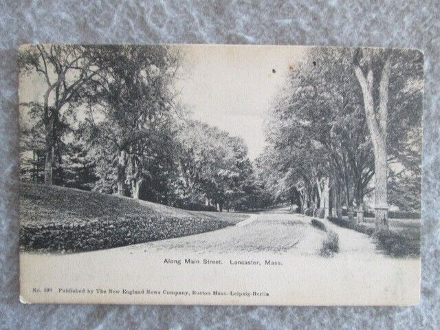 Antique Along Main Street, Lancaster, Massachusetts Undivided Back Postcard