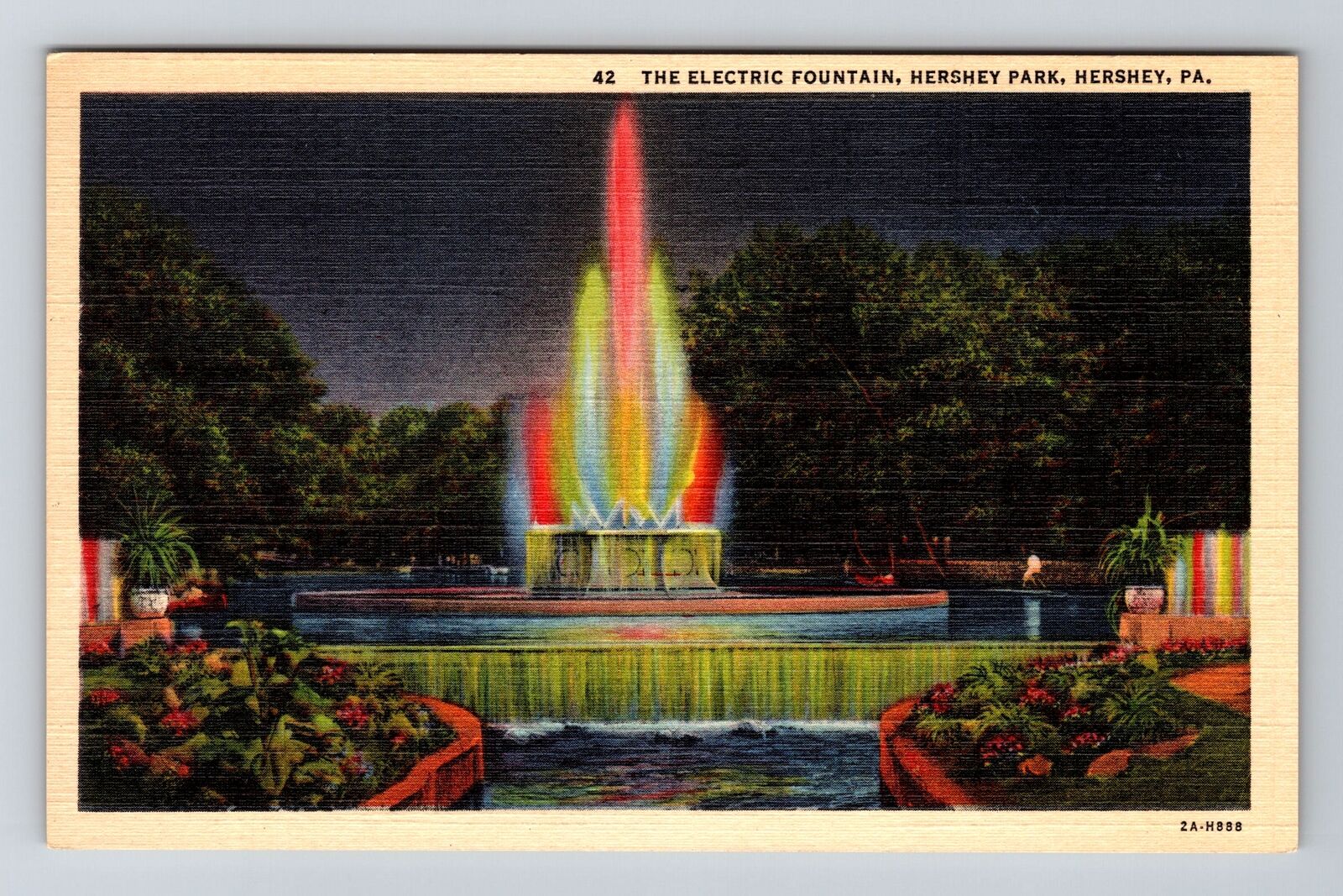 Hershey Park, PA-Pennsylvania, The Electric Fountain Antique, Vintage Postcard