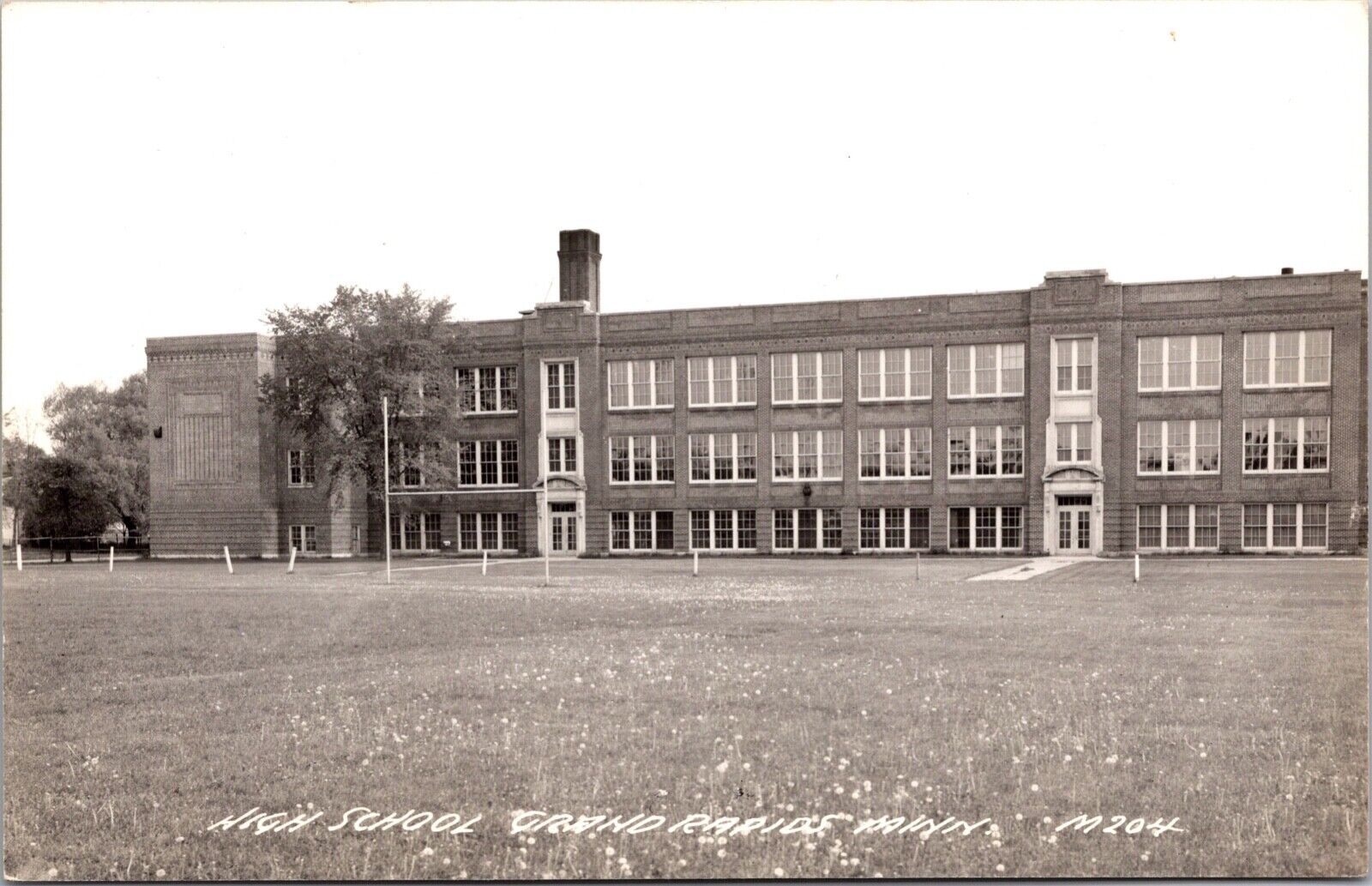 Real Photo Postcard High School in Grand Rapids, Minnesota~135245