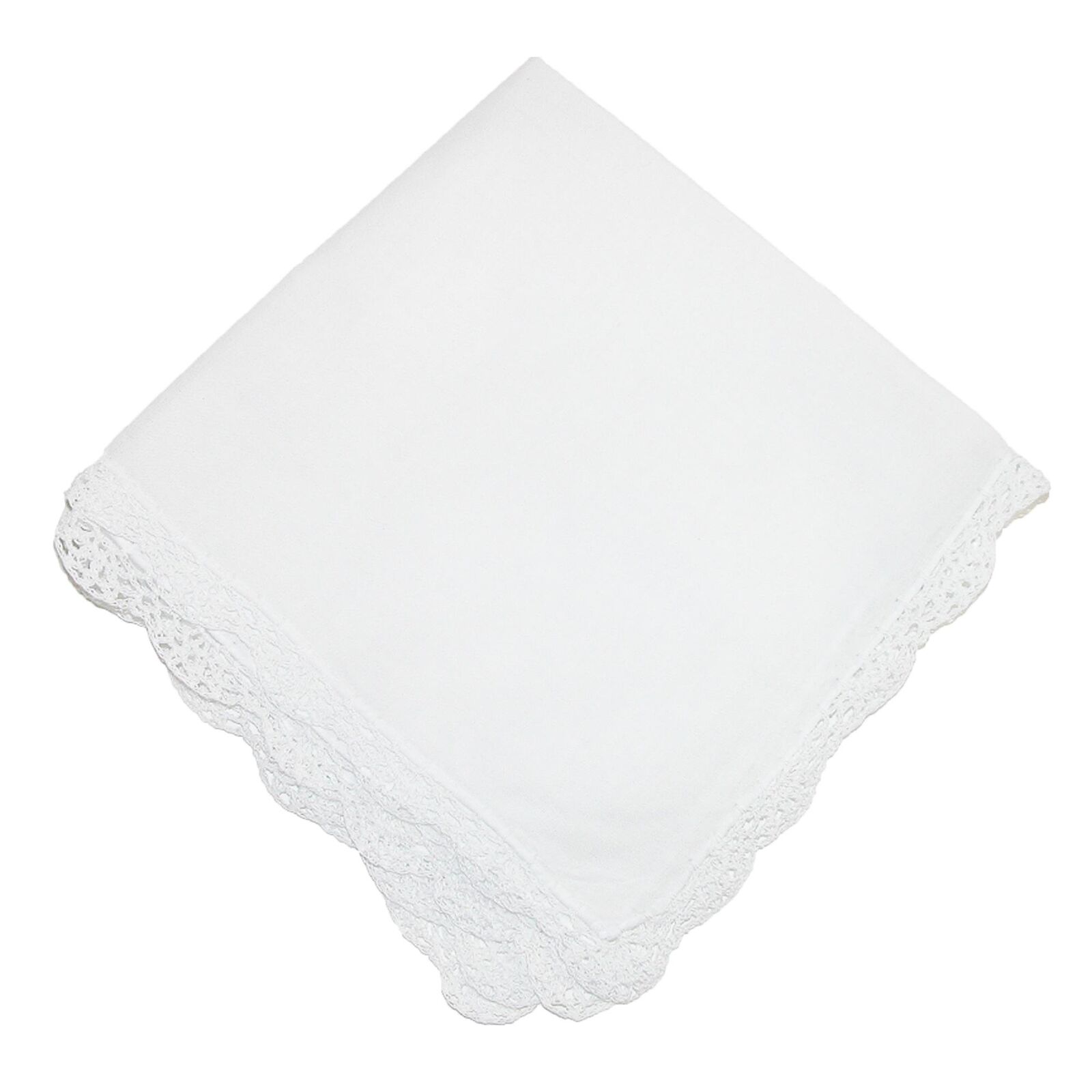 New CTM Women's Cotton Bonnie Lace Handkerchief