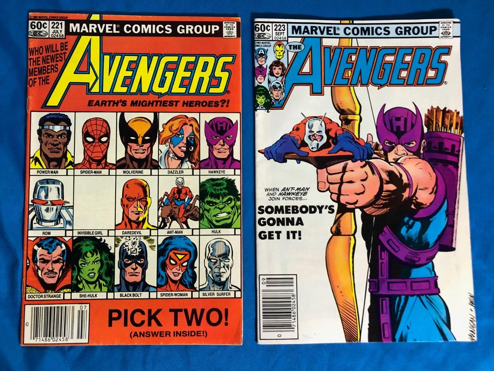 AVENGERS # 221 223 (1982) Keys She-Hulk Joins and Iconic Hawkeye/Antman Cover VF