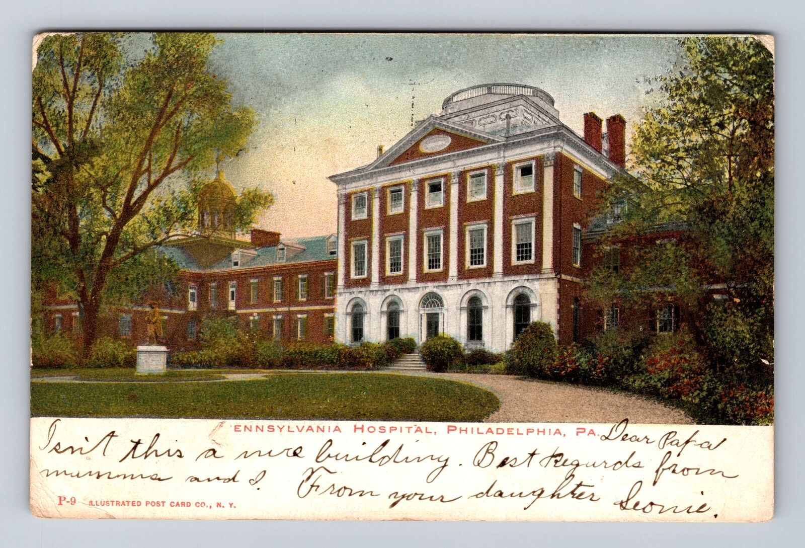 Philadelphia PA-Pennsylvania, Pennsylvania Hospital, Antique Vintage Postcard