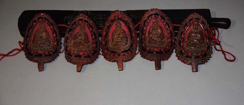 Real Tibet Vintage Old Buddhist Ritual Carved Yak Bone Lama Crown Buddha Hat