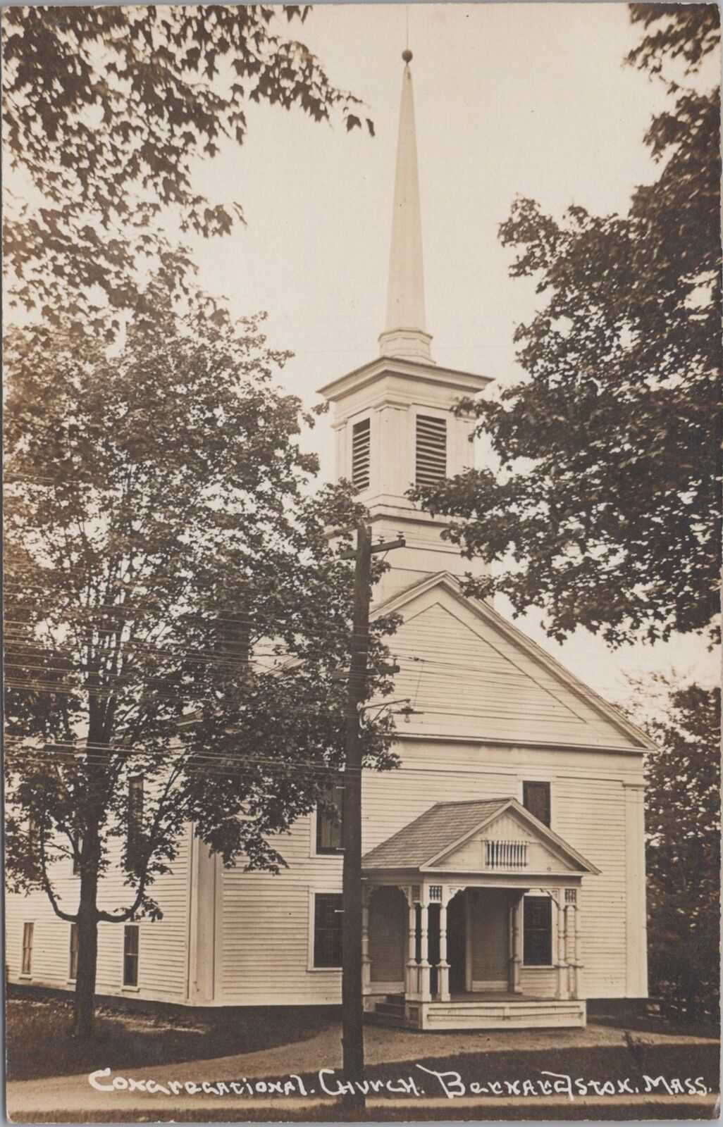 Congregational Church, Bernardston Massachusetts c1910s Unposted RPPC Postcard