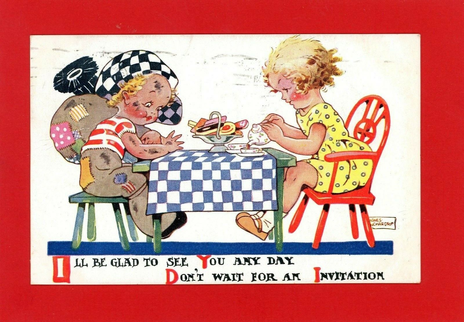 Agnes Richardson Artist Signed Vintage Postcard