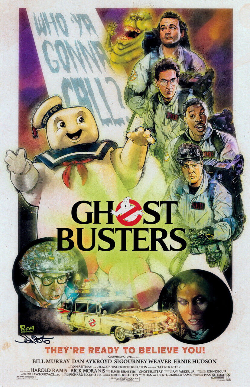 Jon Pinto SIGNED Ghost Busters Art Print ~ Bill Murray Dan Aykroyd Harold Ramis