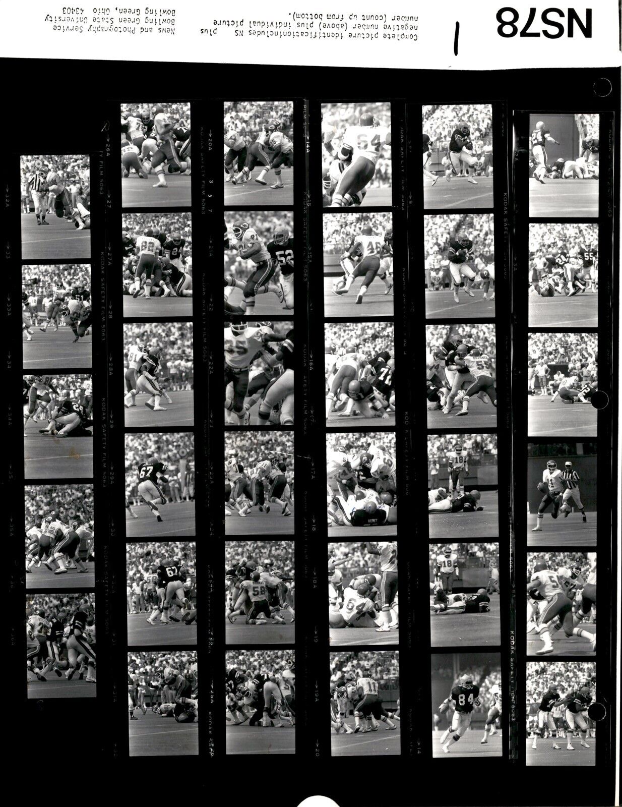 LD338 1978 Original Contact Sheet Photo CINCINNATI BENGALS vs KANSAS CITY CHIEFS