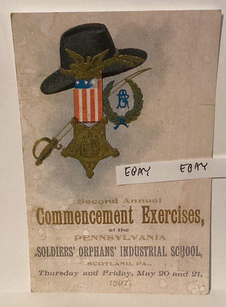 1897 GAR CIVIL WAR SOLDIER ORPHAN SCHOOL SCOTLAND CHAMBERSBURG PA. POSTCARD COPY