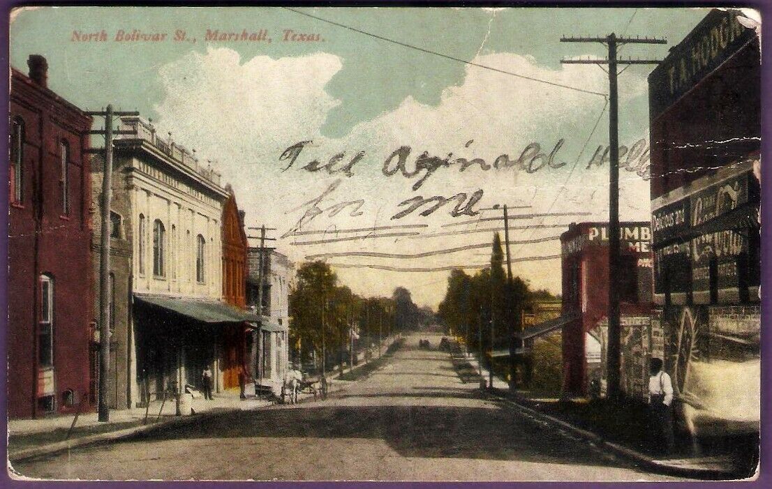 Marshall Texas North Bolivar Street 1900s Postcard