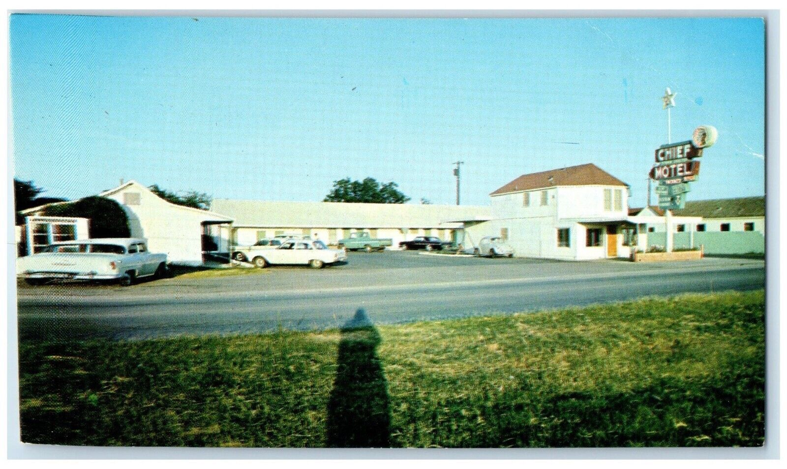 c1950's Chief Motel Cars Roadside Ardmore Oklahoma OK Unposted Vintage Postcard
