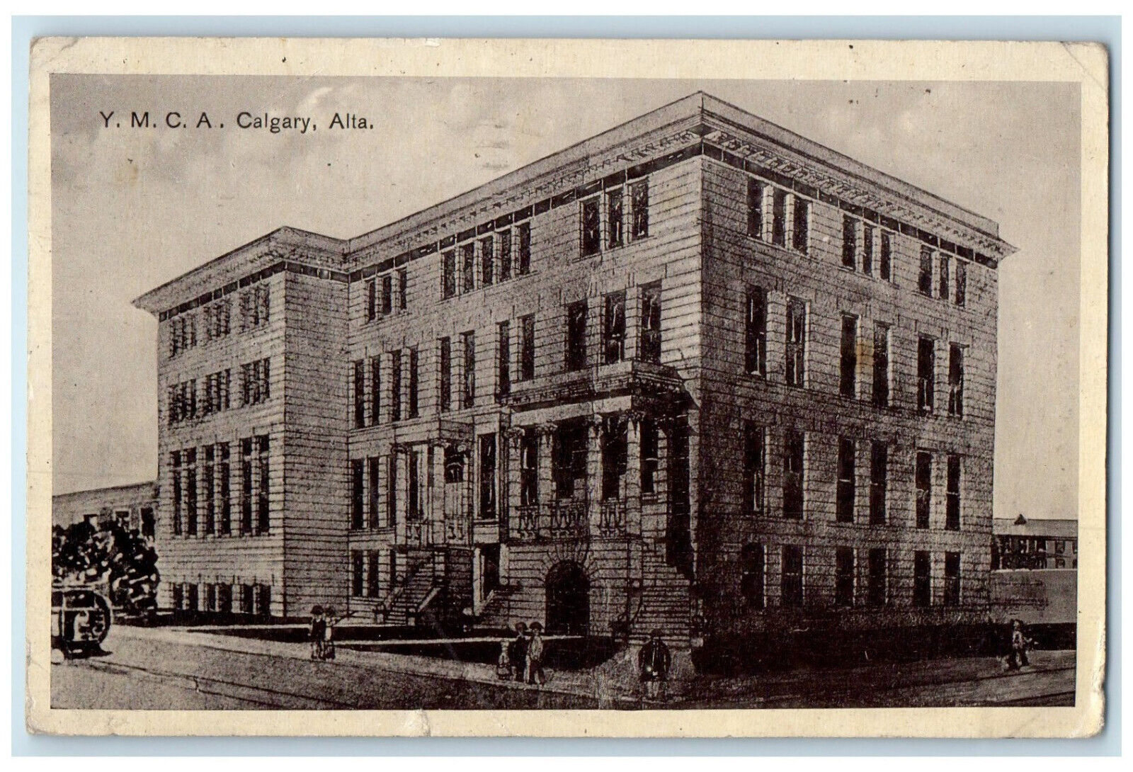 c1930's Y.M.C.A. Front View Calgary Alberta Canada Vintage Posted Postcard