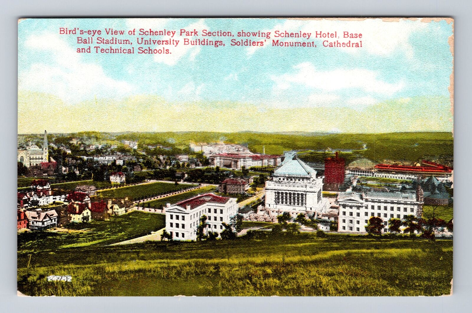 Pittsburgh PA-Pennsylvania, Schenley Park, Hotel, University, Vintage Postcard