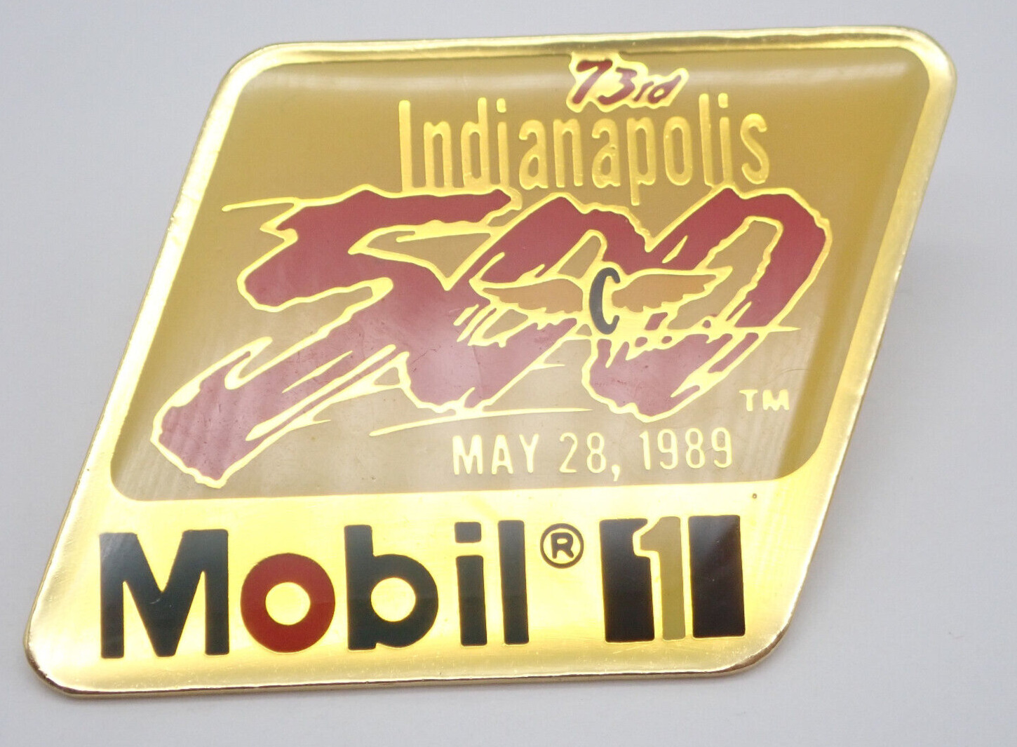 Indianapolis 500 Mobile 1 1989 Vintage Lapel Pin