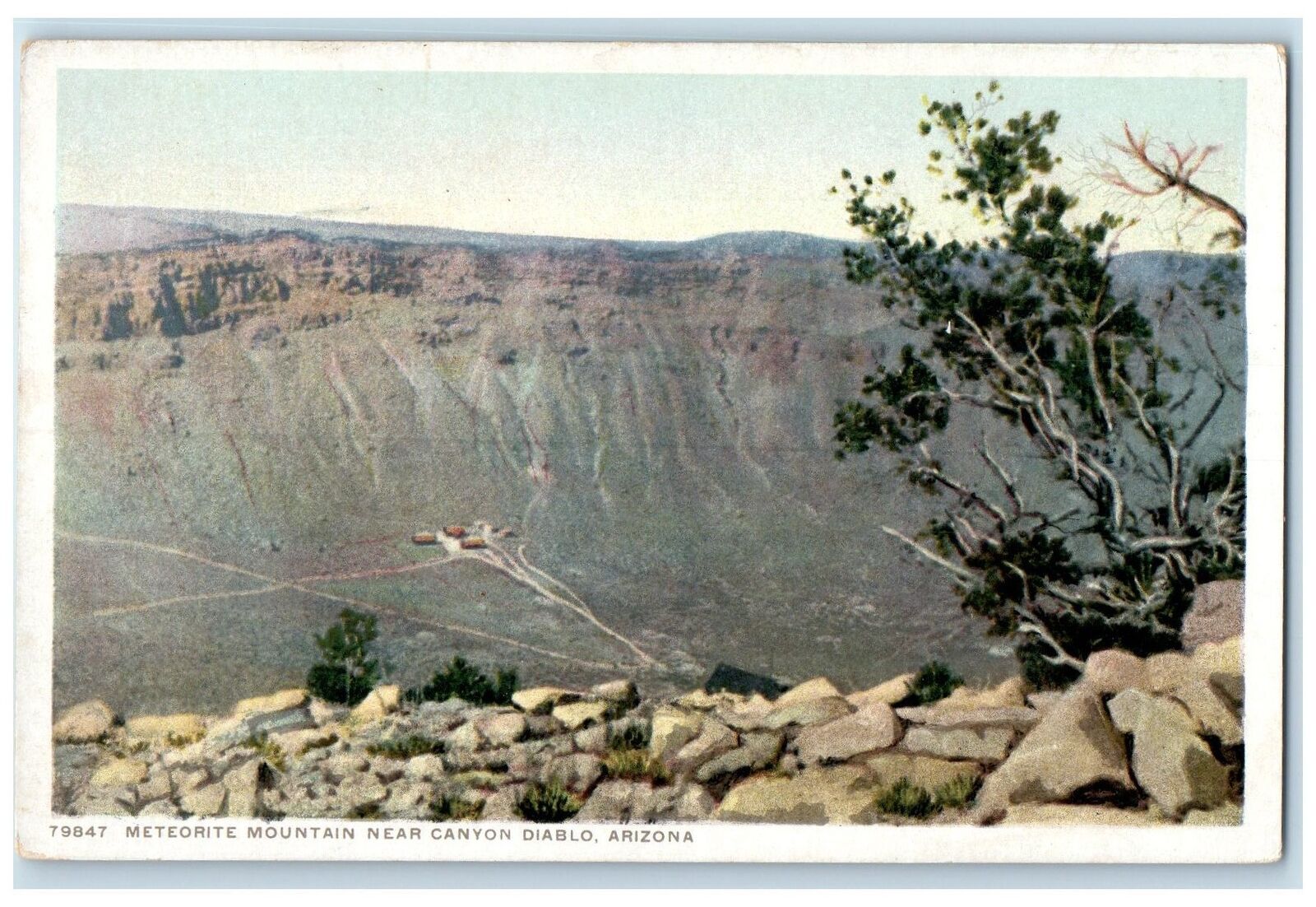 c1920's Meteorite Mountain Near Canyon Diablo Winslow Arizona AZ Rocks Postcard