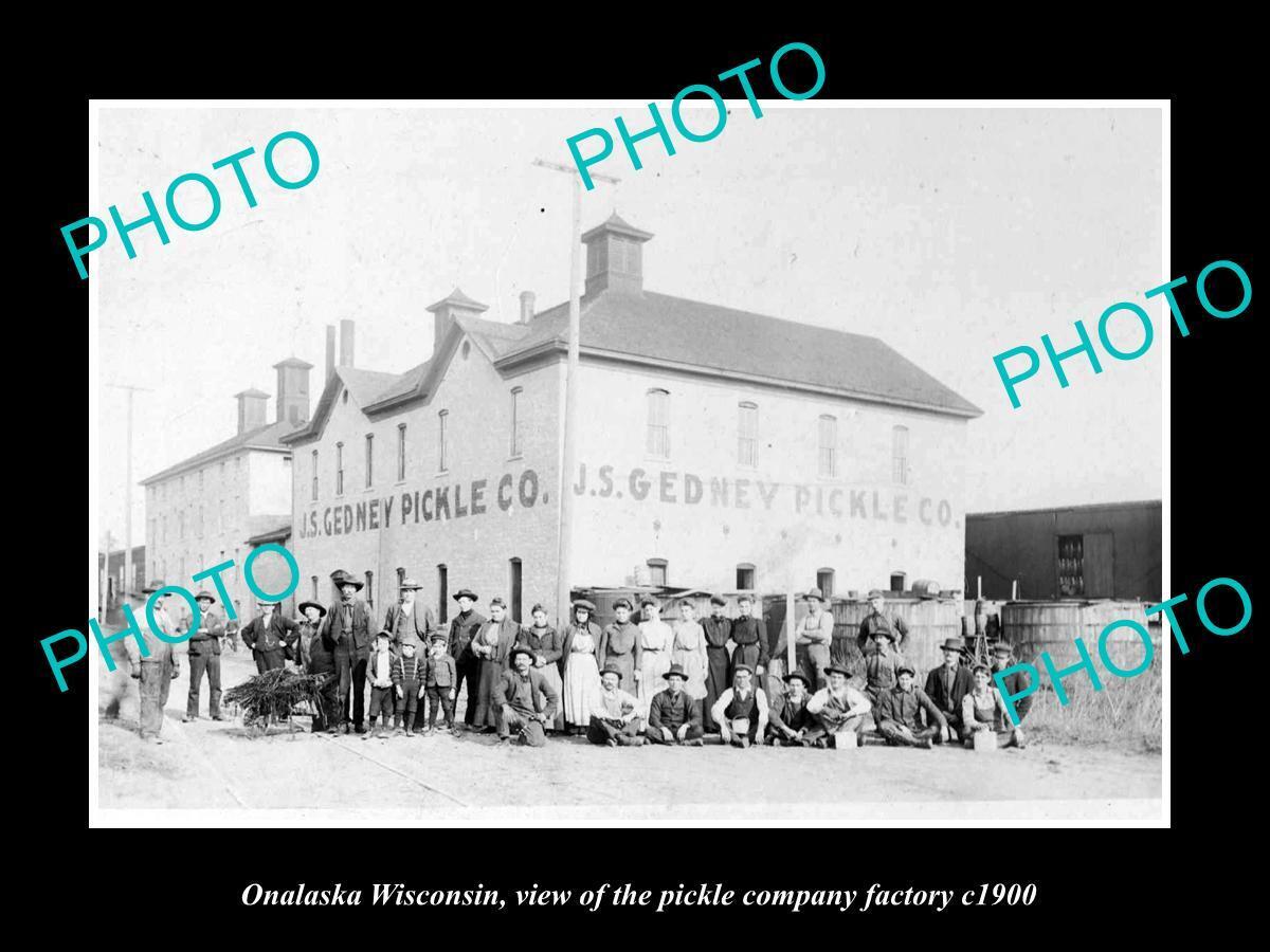 OLD 8x6 HISTORIC PHOTO OF ONALASKA WISCONSIN THE PICKLE Co FACTORY c1900