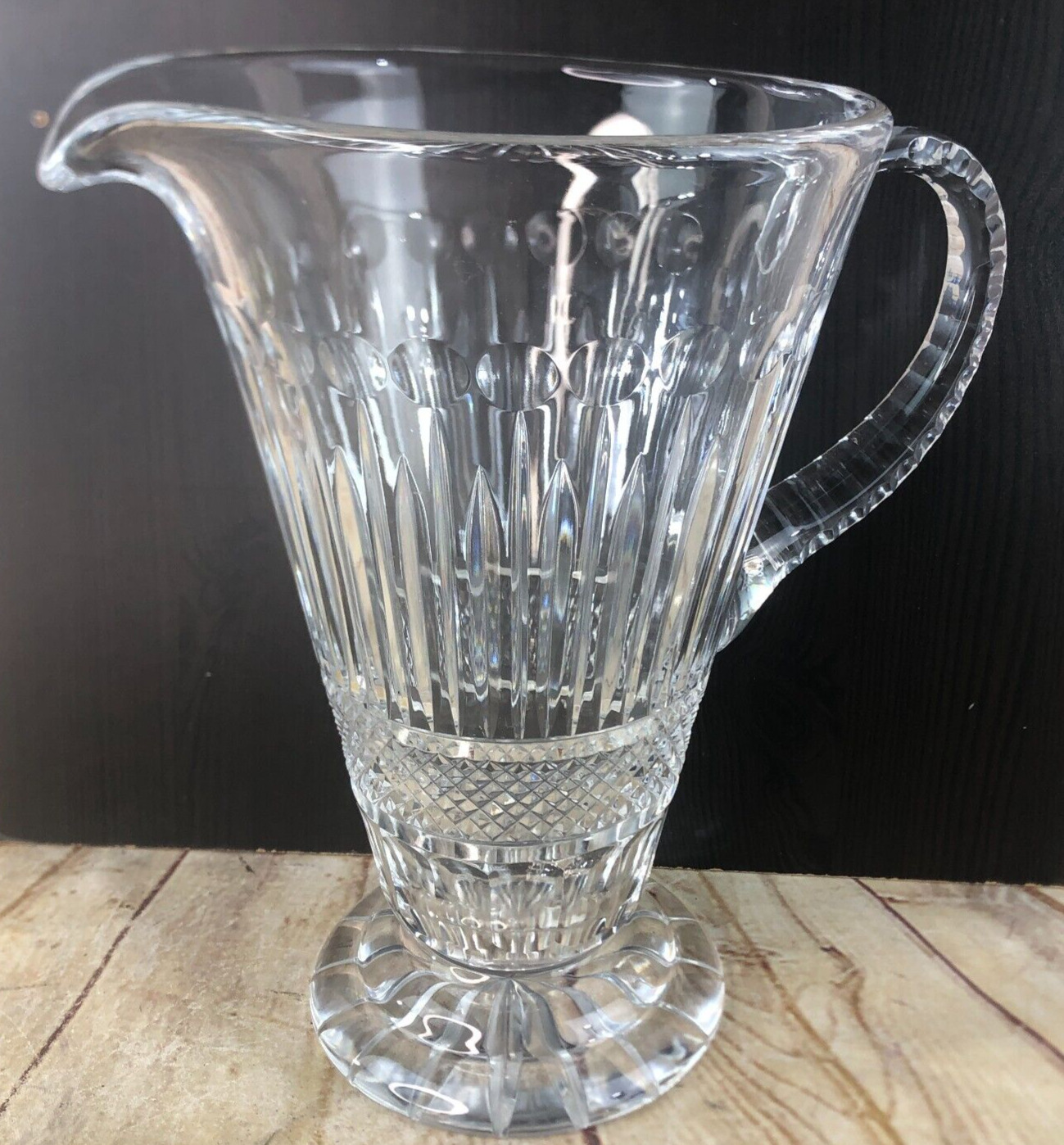 vtg Crystal by Godinger king louis Martini pitcher very heavy