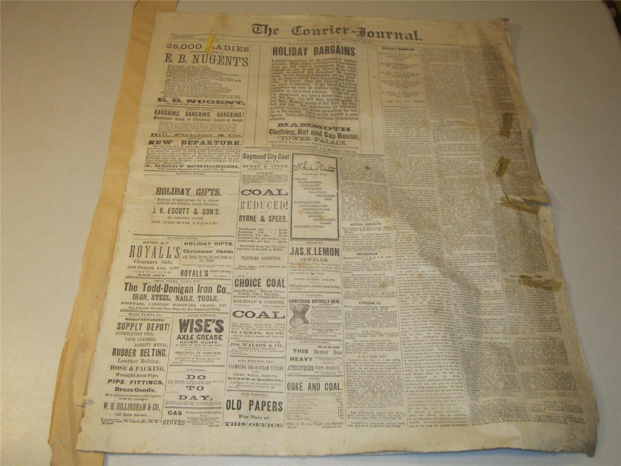 The Courier Journal Newspaper from Thursday, December 22, 1881