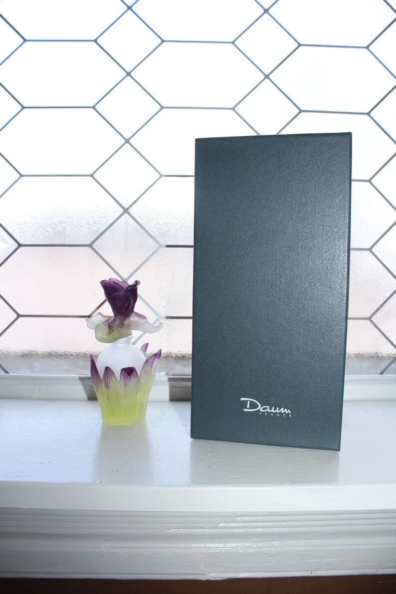 Gorgeous Daum Pate-De-Verre Iris Perfume Bottle with Original Box