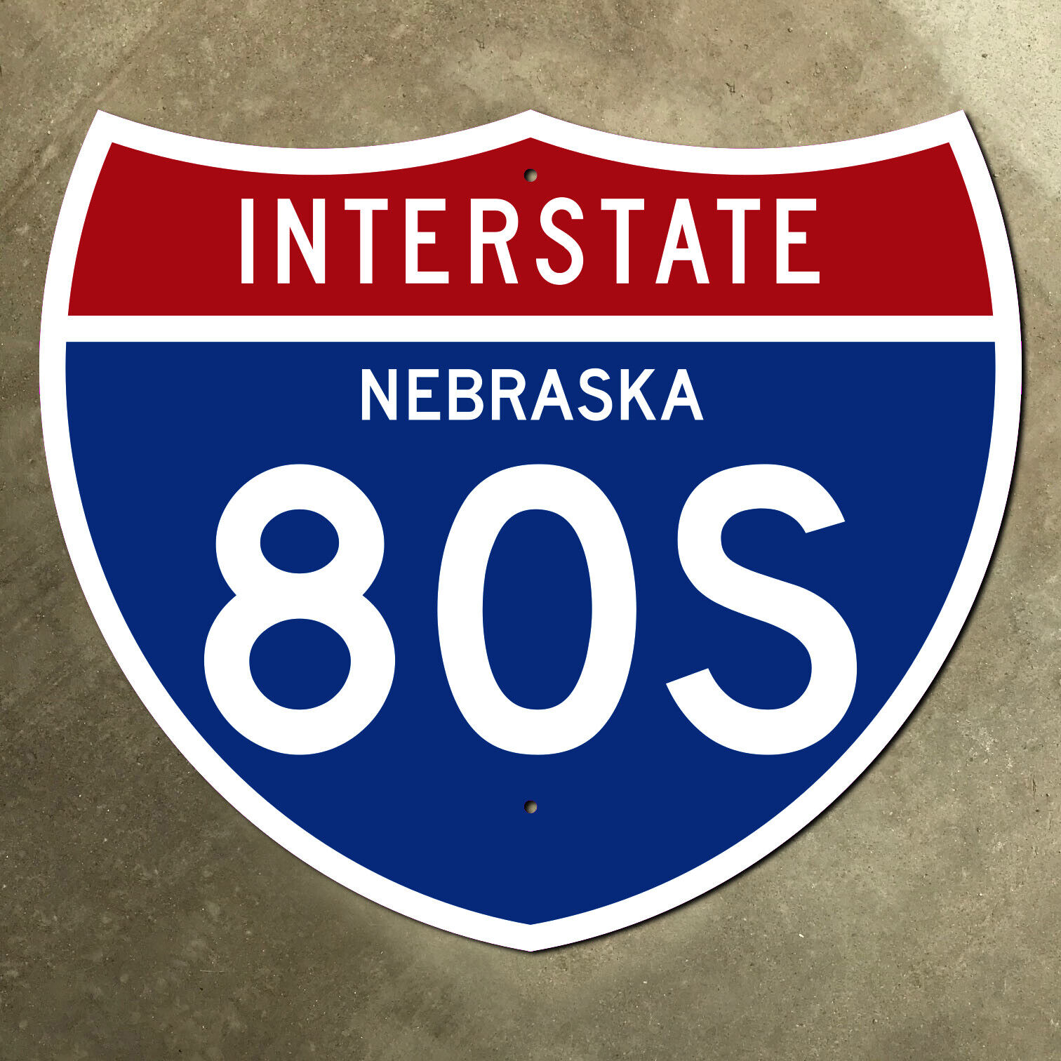 Nebraska interstate route 80S highway marker road sign 21x18 1961