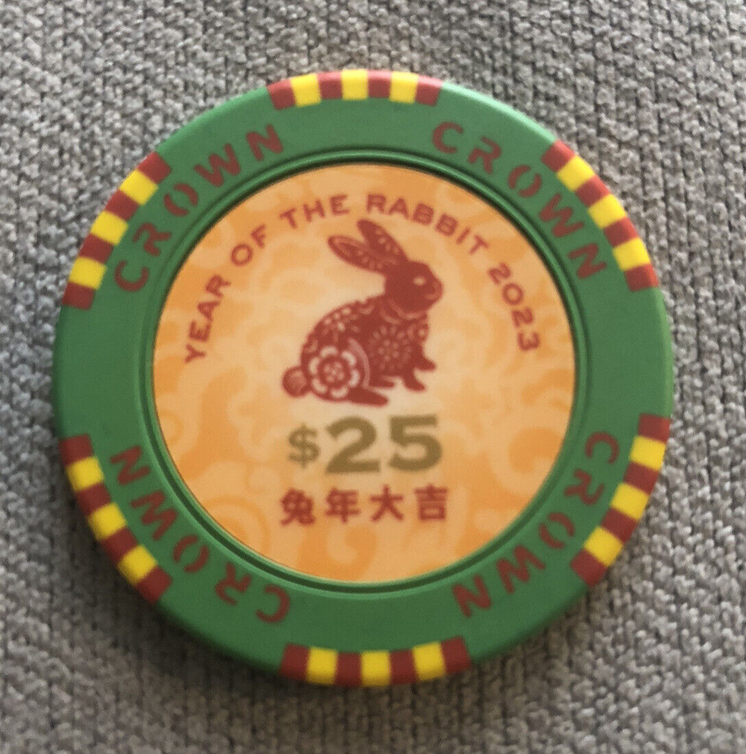 2023 RARE LIMITED “CROWN CASINO” Chinese Lunar New Year RABBIT $25 Chip