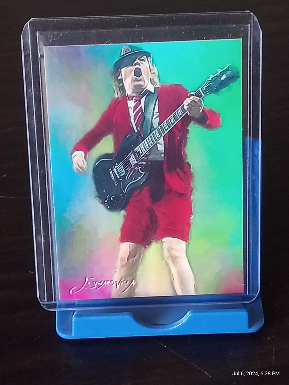 F25B AC/DC Angus Young #1 ACEO Art Card Signed by Artist 50/50