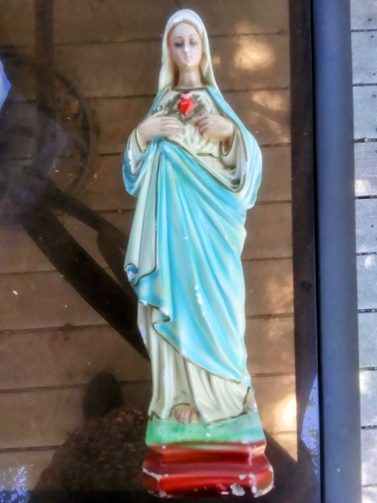 Vintage LARGE Virgin Mary Chalkware Plaster ITALY Statue 13
