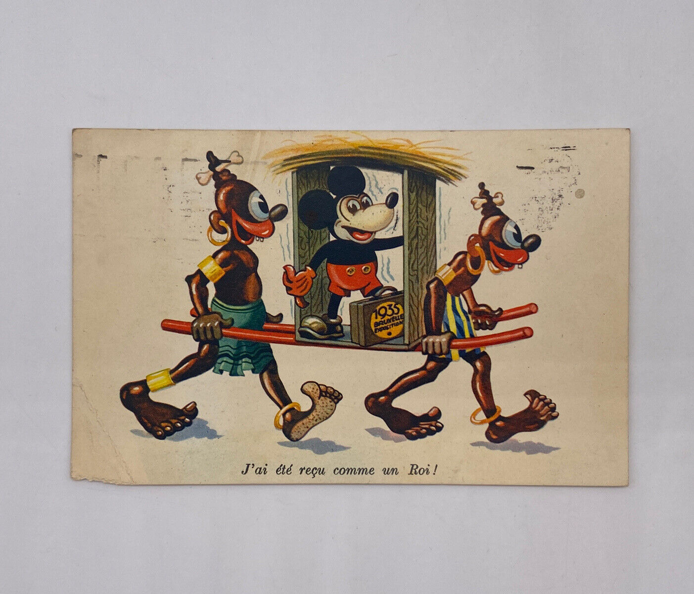 Antique 1935 Mickey Mouse Brussels Exposition Post Card