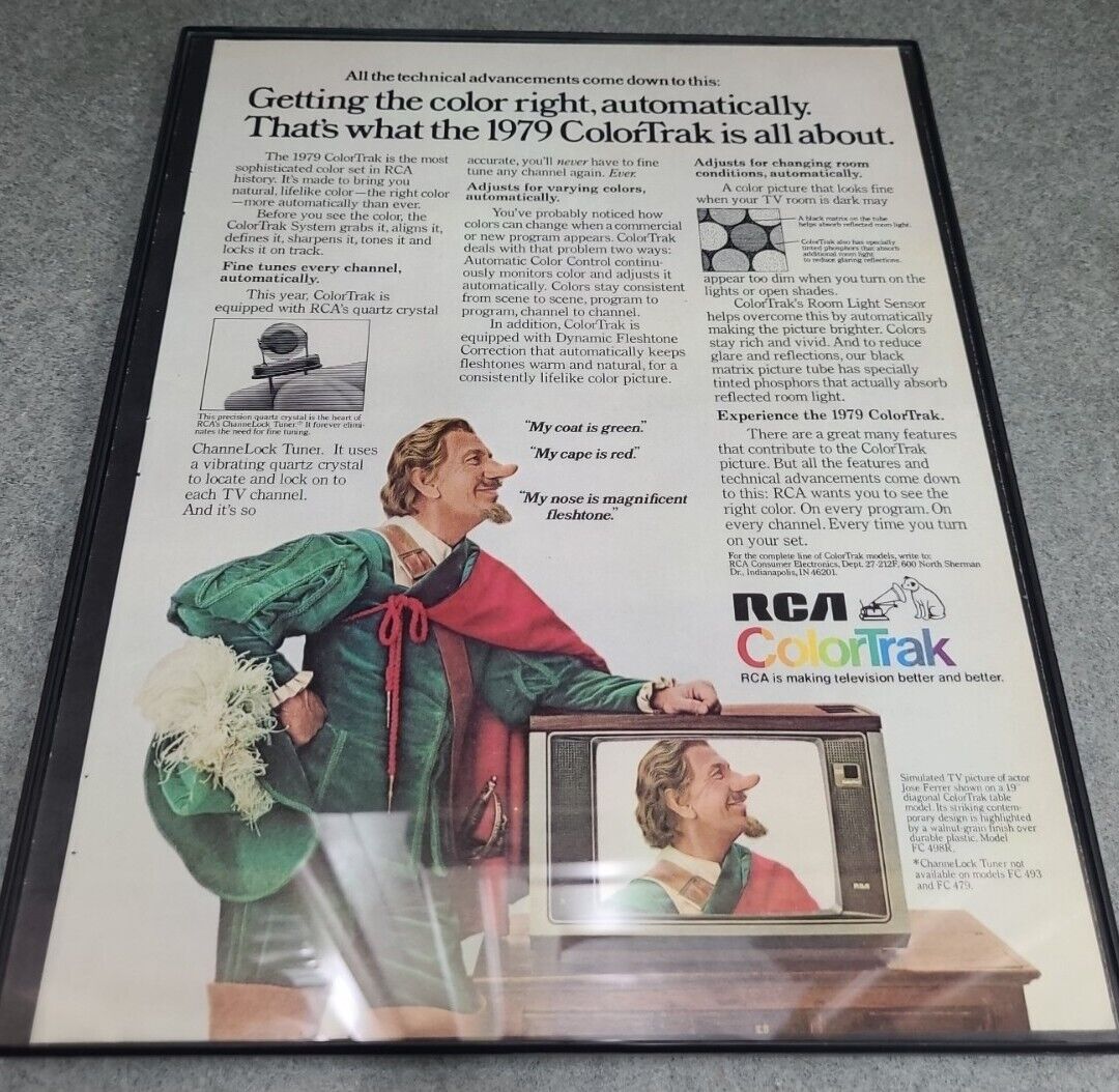 RCA Colortrak Television Getting The Right Color 1979 Print Ad  Framed 8.5x11 