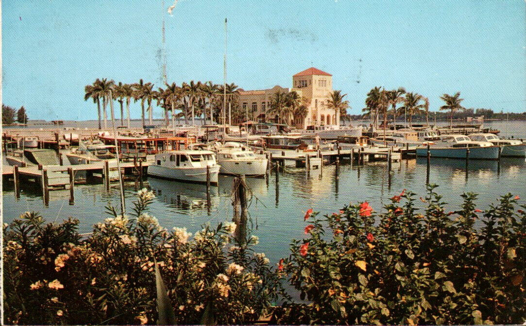 Ship Bradenton Florida Municapal Yacht Basin pier Maatee River Posted 1965 #S117