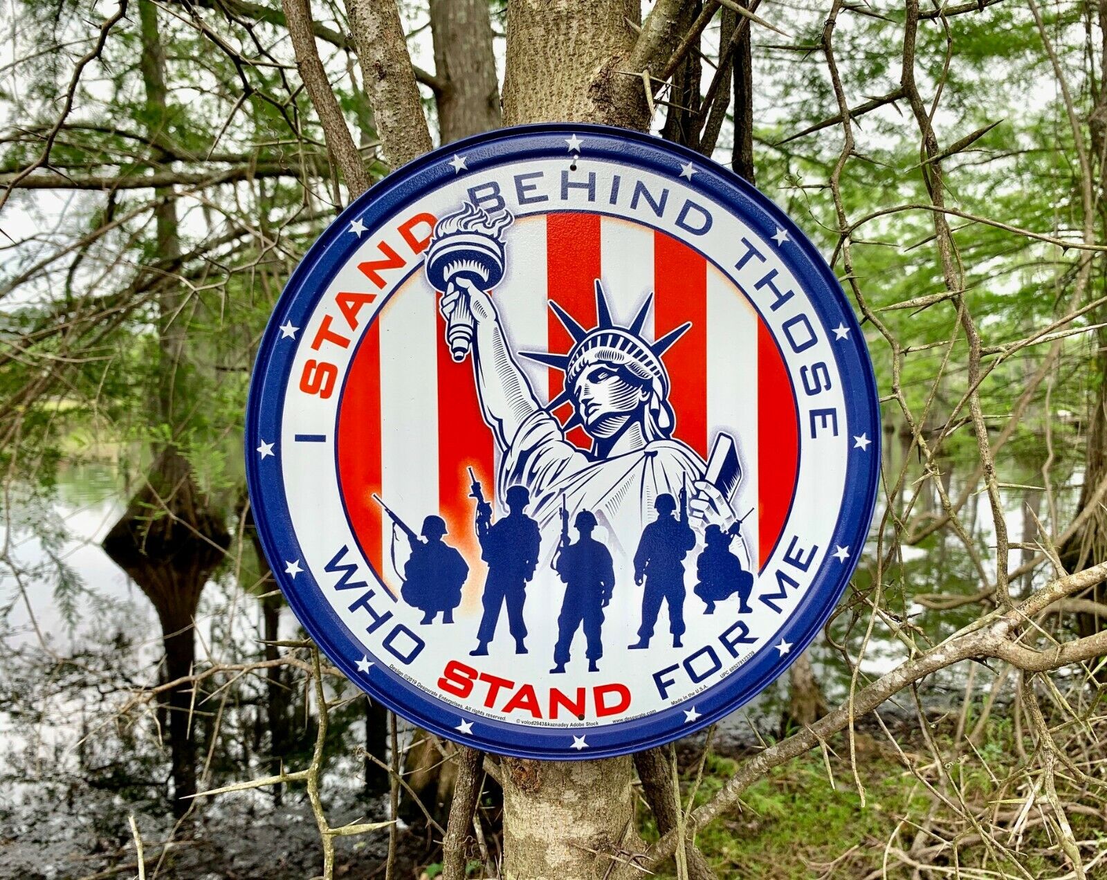 I Stand For Metal Tin Sign Wall Decor Vintage Garage Support Our Troops Shop USA