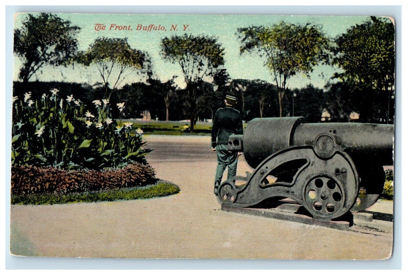 c1910's The Front Military Soldier Cannon Buffalo New York NY Antique Postcard