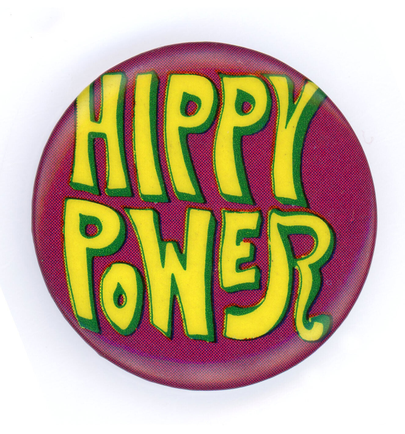 RARE Vintage 1960s HIPPY POWER Psychedelic Pin Back Button Counter Culture