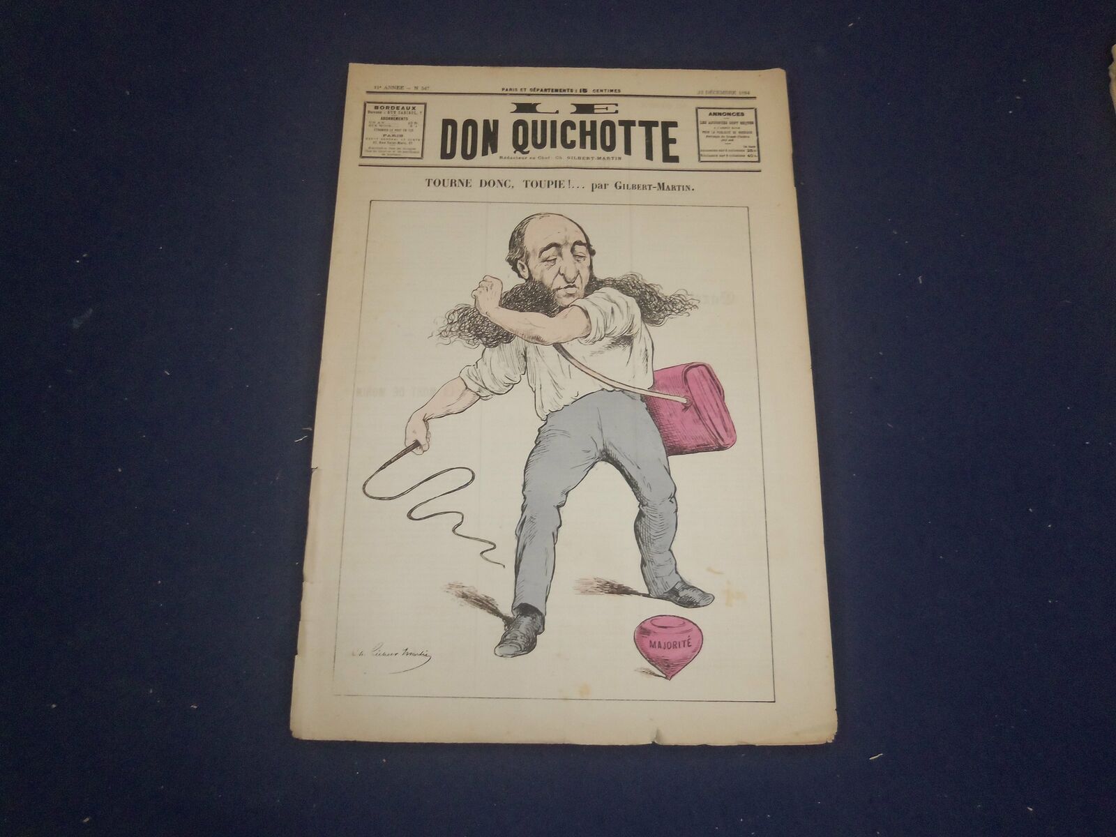 1884 DEC 12 LE DON QUICHOTTE NEWSPAPER - TOURNE DONC, TOUPIE - FRENCH - FR 3431