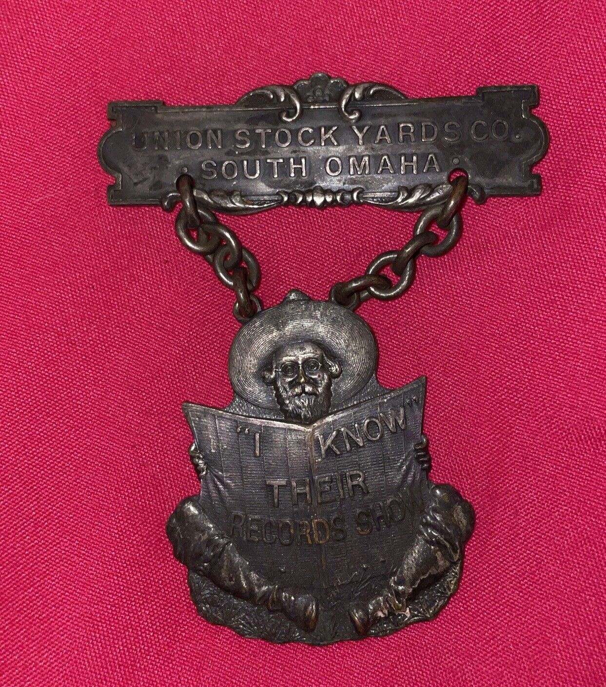 RARE Whitehead & Hoag Omaha Nebraska Union Stock Yard Vintage Medal Badge