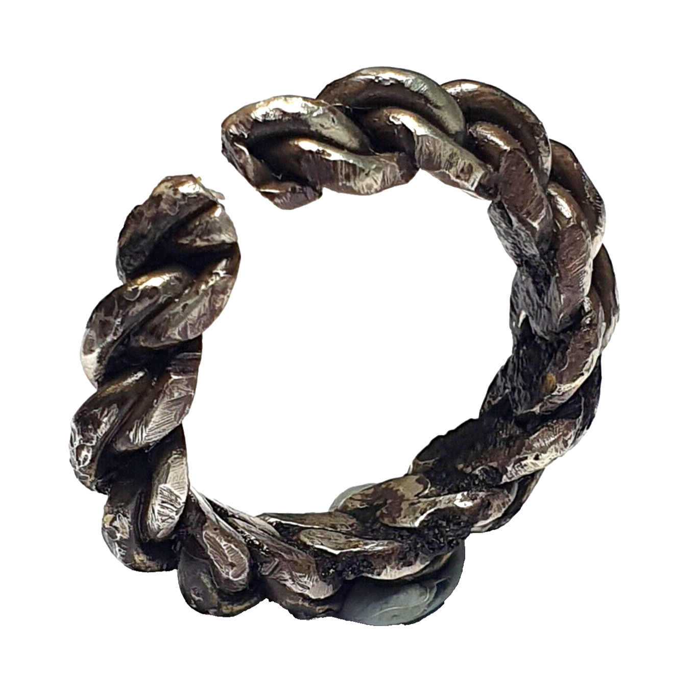 Antique Medieval Viking Era Silver Ring -  Hiberno Type  Plaited Strands VF