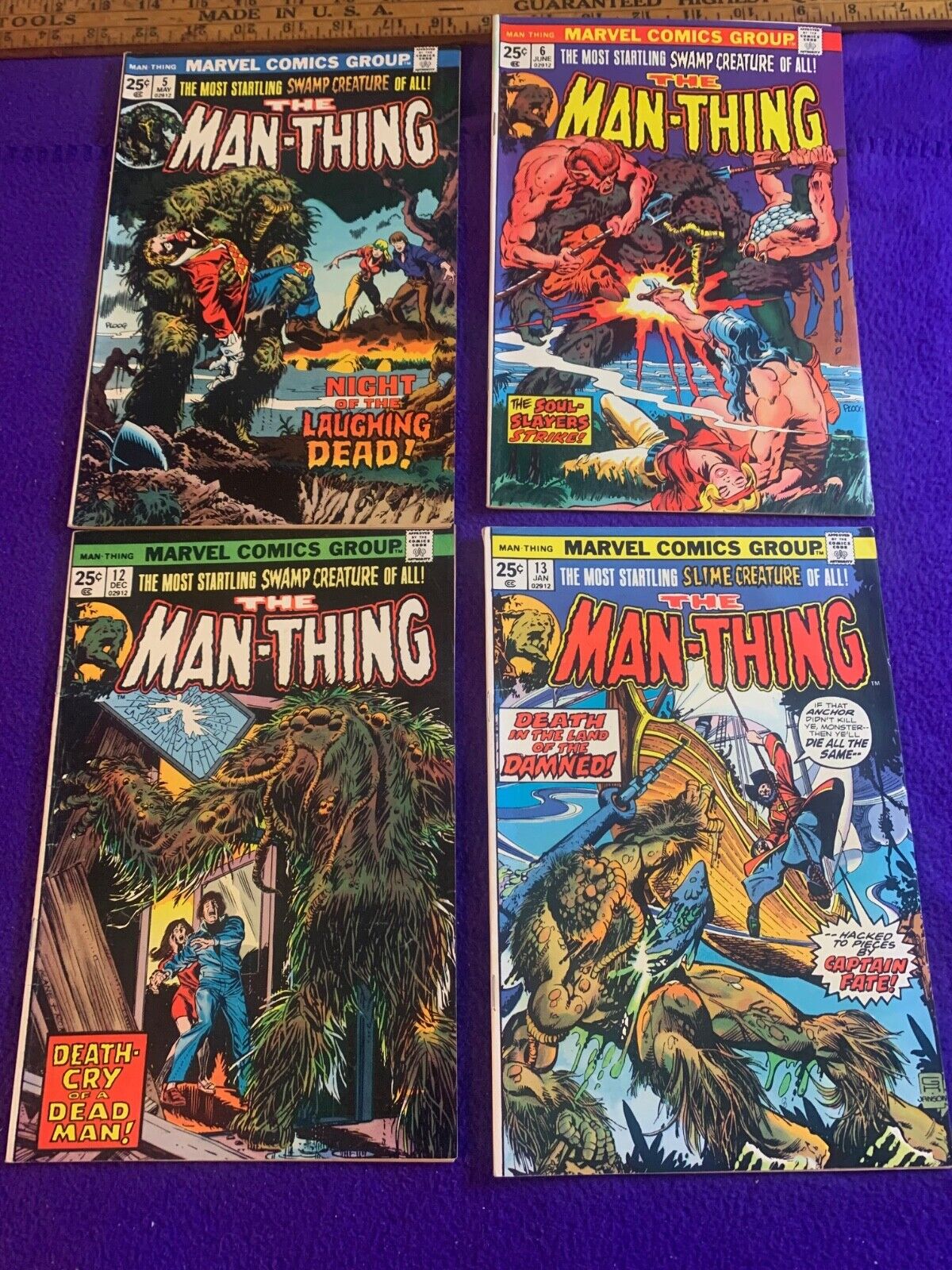 The Man Thing #5,6,12,13 excellent Marvel Comic books