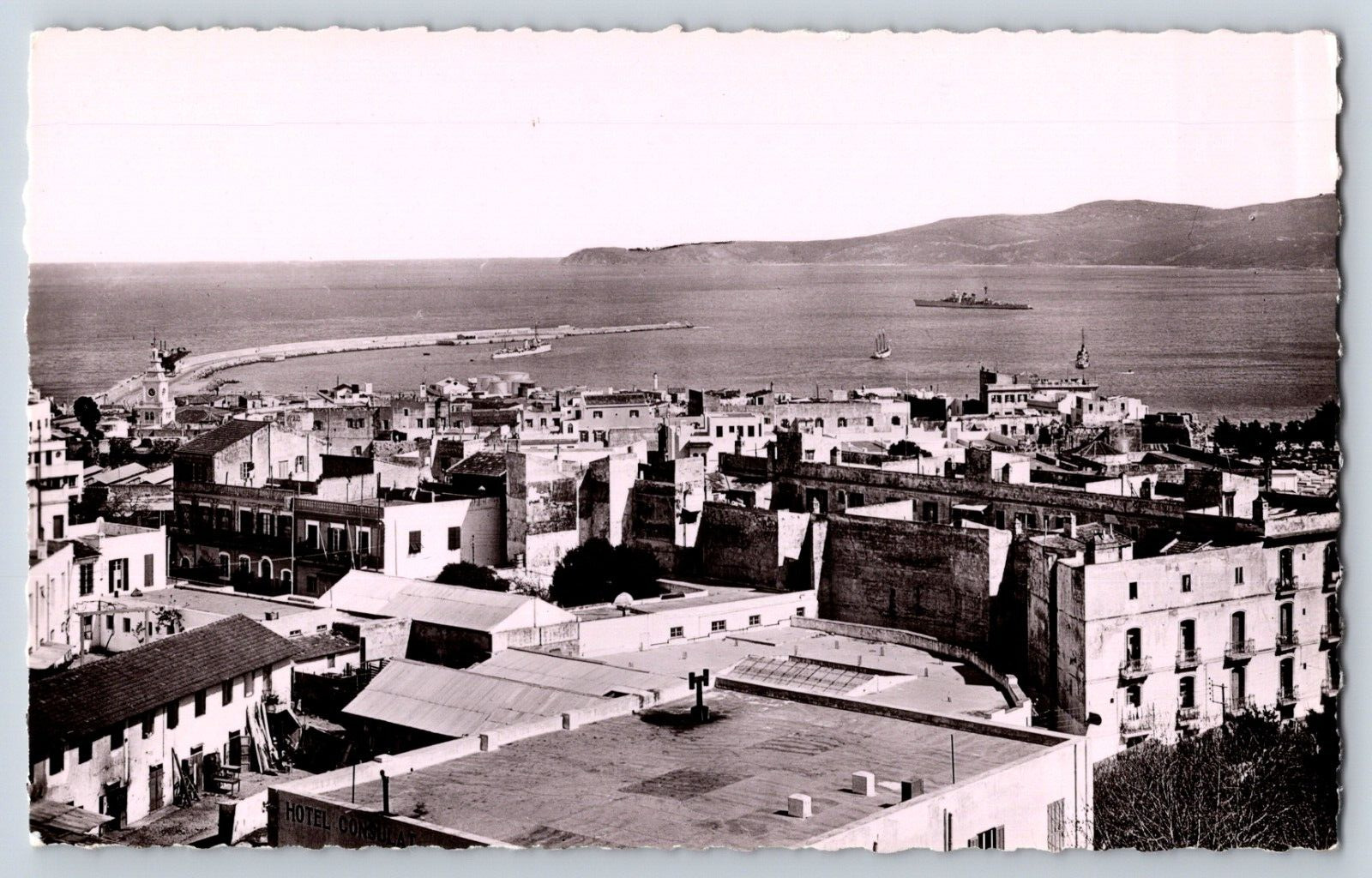 Morocco Tangier General View From Hotel Villa De France RPPC Real Photo Postcard