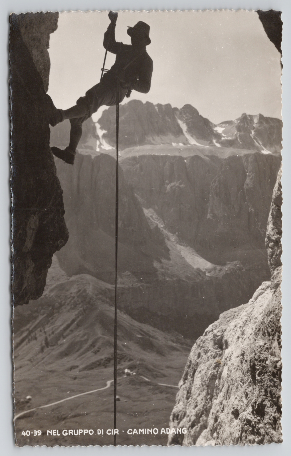 Postcard RPPC Mountain Climber in Shadows Posted 1948 Real Photo
