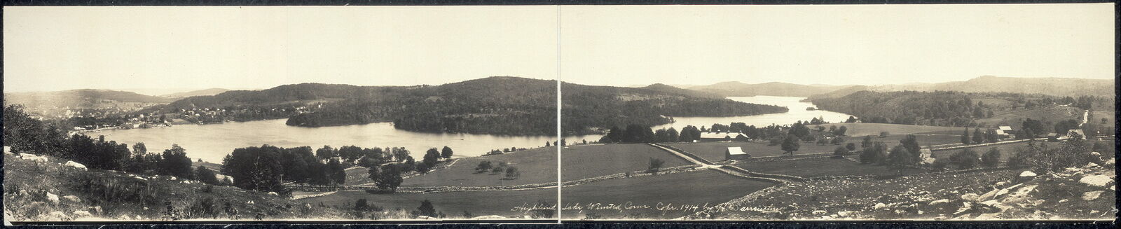 Photo:1914 Panoramic: Highland Lake,Winsted,Litchfield County, Connecticut