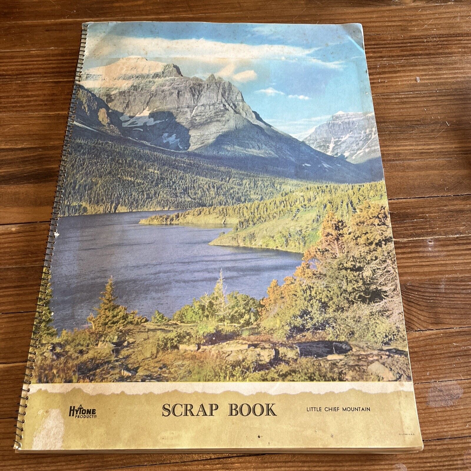 Vintage Scrapbook Large 15”x11” Little Chief Mountain On Cover Full Of Ephemera 
