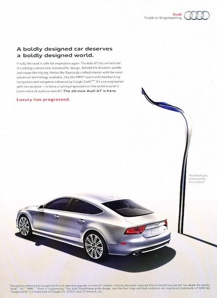 2011 2012 Audi A7 Original Advertisement Print Art Car Ad J998