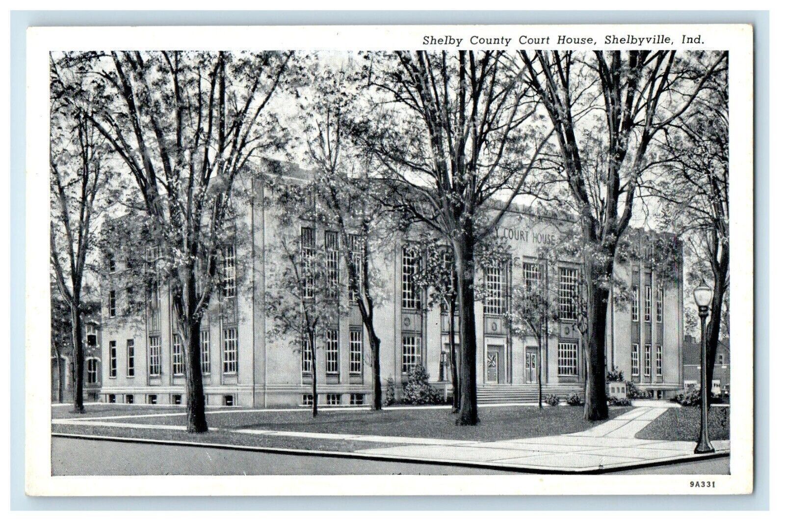 c1930's Shelby County Court House Shelbyville Indiana IN Posted Vintage Postcard