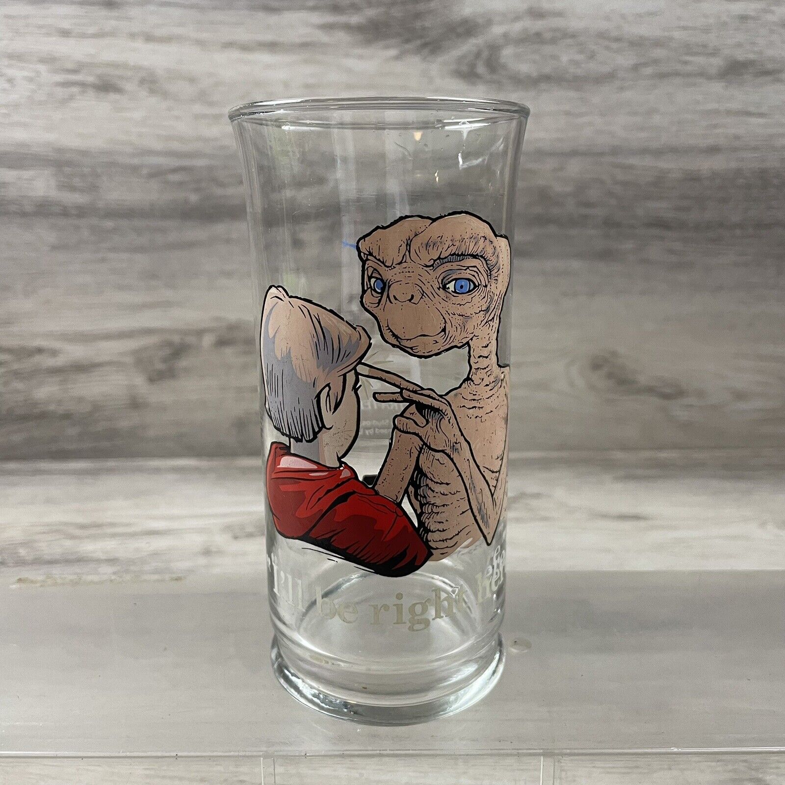 1982 ET Extra-Terrestrial Pizza Hut Glass “I\'ll Be Right Here” Vintage