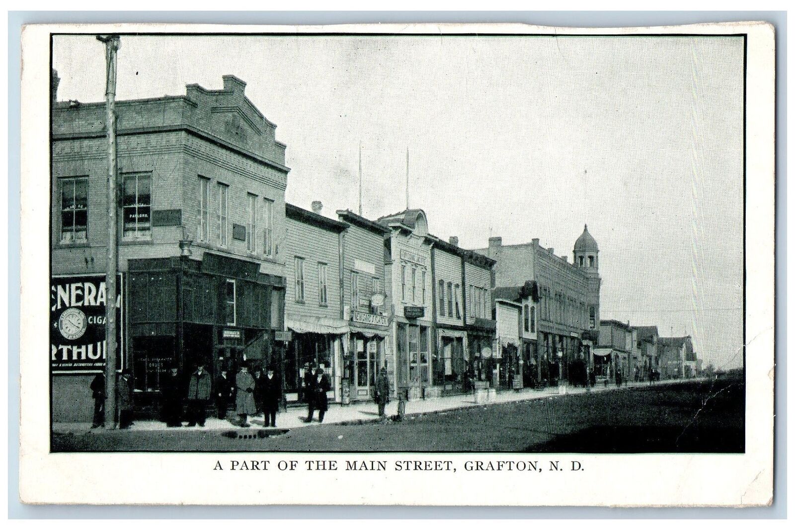 Grand Forks North Dakota ND RPPC Photo Postcard A Part Of The Main Street 1909
