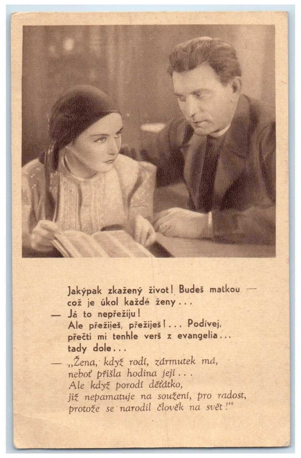 c1910 Way Of The Cross Movie Advertising Czech Republic Religions Postcard
